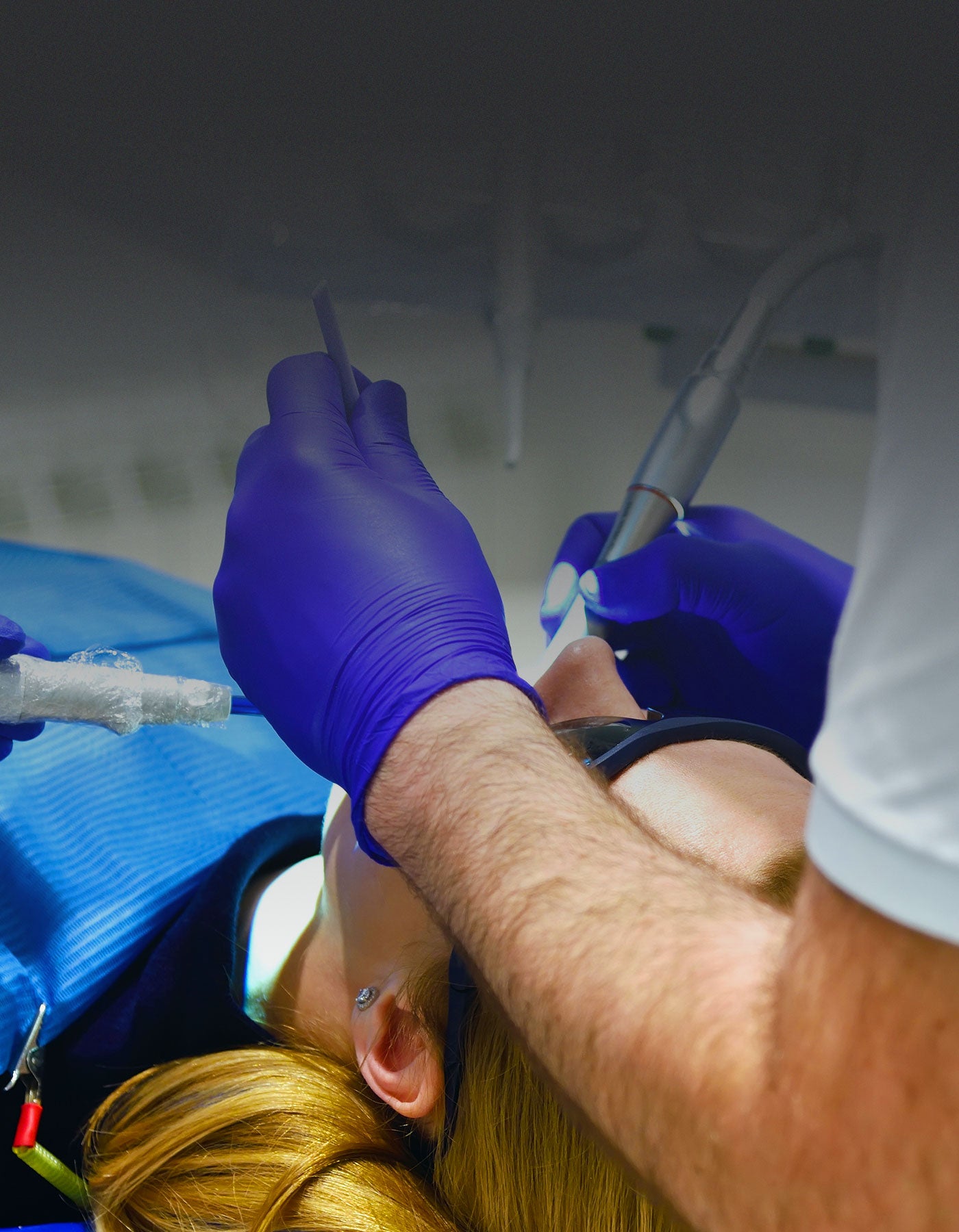 Patient during oral surgery