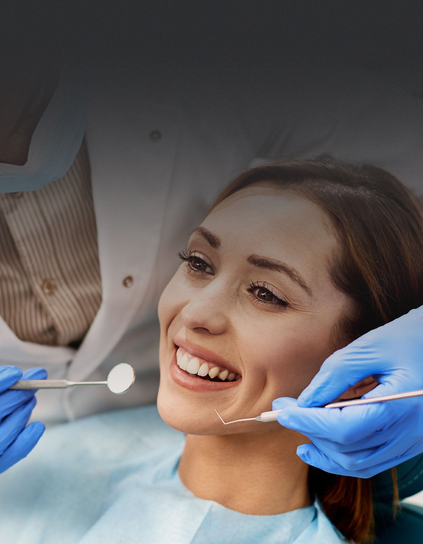 Nervous patient receiving dental treatment