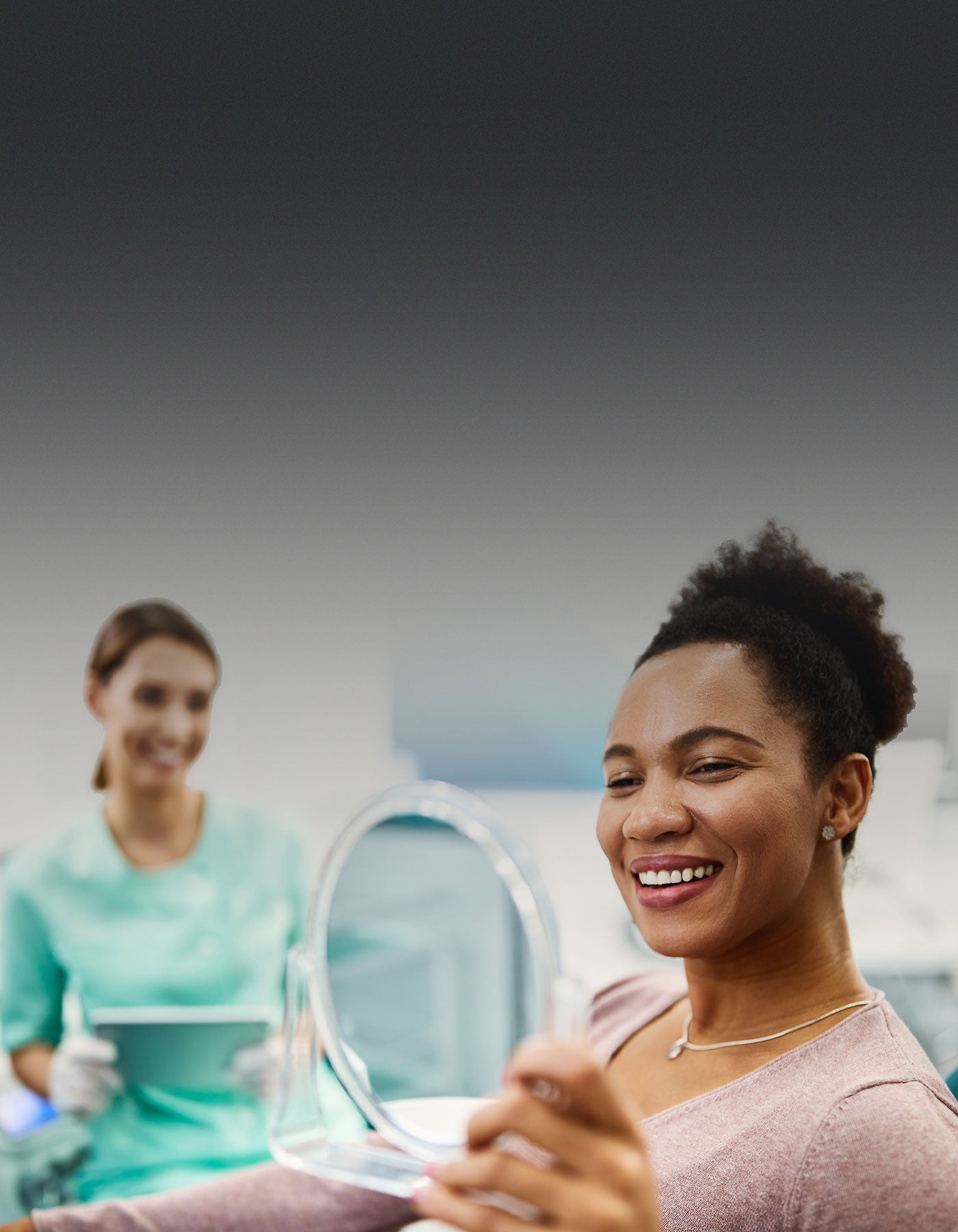 Happy patient visiting the dentist