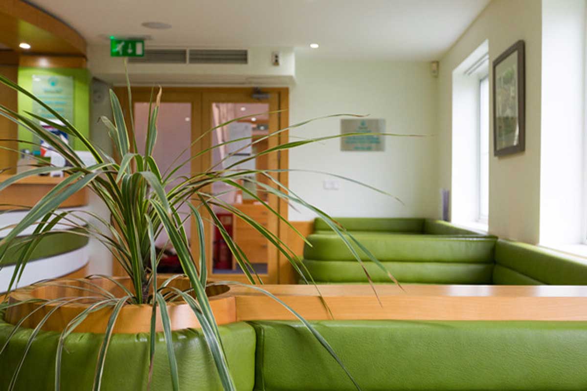 Reception area at Marsh House Orthodontics in Surrey